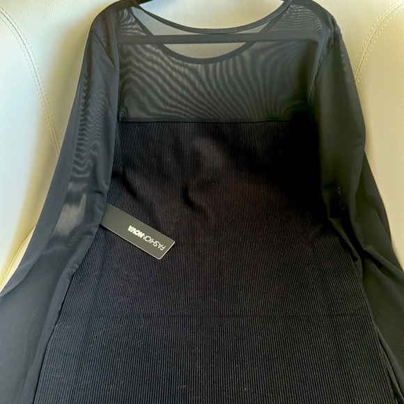 NWT Nora Ribbed Mini Dress Fashion Nova. Women’s Size S/M. Color: Black. - Picture 5 of 5